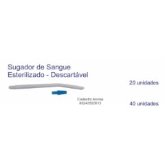 SUGADOR DESCARTAVEL ODONTOLOGICO ESTERILIZADO PARA SANGUE COM 20